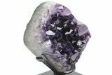 Dark Purple Amethyst Cluster With Stand - Large Points #221078-1